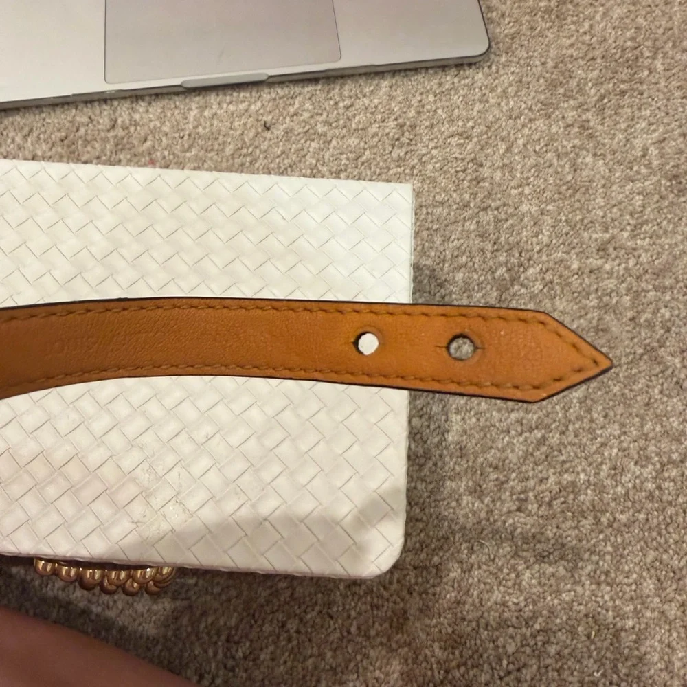 Louis Vuitton Brown Monogram Mini Bracelet with Gold V Accent